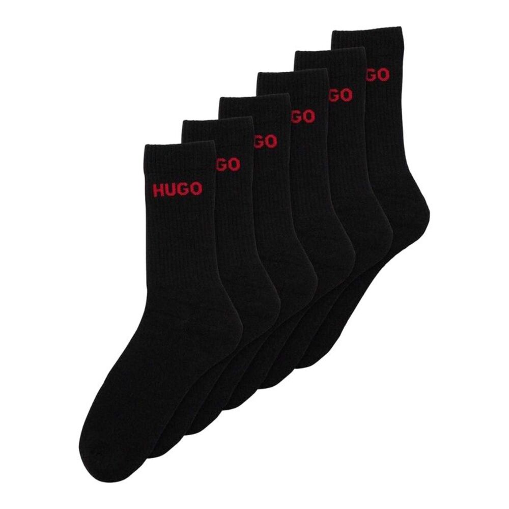 Hugo Boss Mens Crew Socks (Pack of 6) / Black